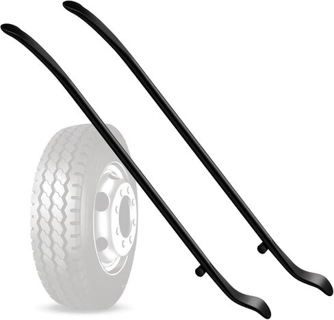 قطعتان من قضيب الإطارات، مكواة الإطارات، 34645 حامل الإطارات وحديد الفك، أداة إزالة تغيير الإطارات بدون أنابيب، شريط الإطارات لصيانة السيارات، 38 بوصة × 4/5 بوصة، أسود، للشاحنات والسيارات والمقطورات والحافلات والمزيد. in Kuwait