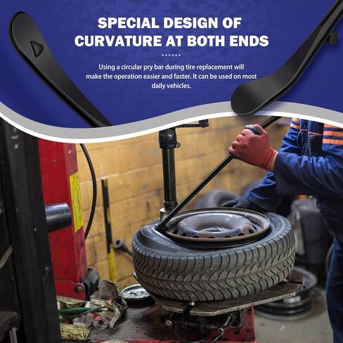 قطعتان من قضيب الإطارات، مكواة الإطارات، 34645 حامل الإطارات وحديد الفك، أداة إزالة تغيير الإطارات بدون أنابيب، شريط الإطارات لصيانة السيارات، 38 بوصة × 4/5 بوصة، أسود، للشاحنات والسيارات والمقطورات والحافلات والمزيد. in Kuwait