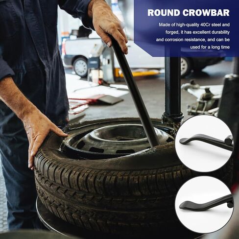 قطعتان من قضيب الإطارات، مكواة الإطارات، 34645 حامل الإطارات وحديد الفك، أداة إزالة تغيير الإطارات بدون أنابيب، شريط الإطارات لصيانة السيارات، 38 بوصة × 4/5 بوصة، أسود، للشاحنات والسيارات والمقطورات والحافلات والمزيد. in Kuwait