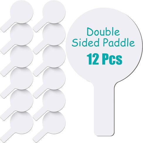 Zhehao 12 Pieces Dry Erase Answer Paddles Bulk DIY Christmas Paddles for Games Double Sided Mini Handheld Dry Erase Answer Board Auction for Christmas Games Party in Saudi Arabia