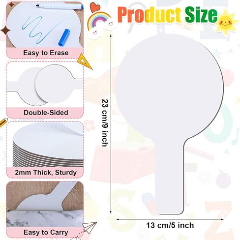 Zhehao 12 Pieces Dry Erase Answer Paddles Bulk DIY Christmas Paddles for Games Double Sided Mini Handheld Dry Erase Answer Board Auction for Christmas Games Party in Saudi Arabia