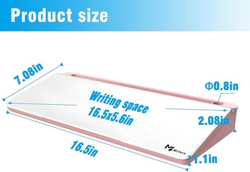 Small Glass Desk Whiteboard with Mirror,Mifuro Dry Erase White Board with Storage Unit, Computer Keyboard Stand, Desktop Organizers for Office, Home and School Accessories Supplies (Pink) in Saudi Arabia
