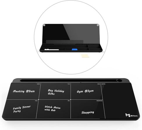 Small Glass Desk Whiteboard with Mirror,Mifuro Dry Erase White Board with Storage Unit, Computer Keyboard Stand, Desktop Organizers for Office, Home and School Accessories Supplies (Pink) in Kuwait