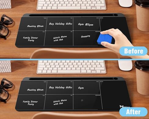 Small Glass Desk Whiteboard with Mirror,Mifuro Dry Erase White Board with Storage Unit, Computer Keyboard Stand, Desktop Organizers for Office, Home and School Accessories Supplies (Pink) in Kuwait