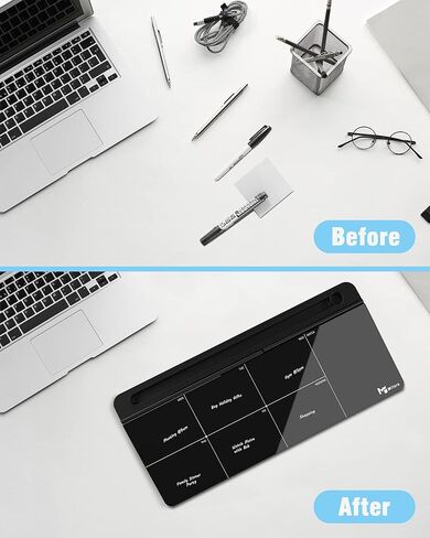 Small Glass Desk Whiteboard with Mirror,Mifuro Dry Erase White Board with Storage Unit, Computer Keyboard Stand, Desktop Organizers for Office, Home and School Accessories Supplies (Pink) in Kuwait