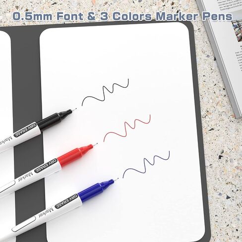 Whiteboard Notebook, Portable Dry Erase White Board, Erasable Reusable Whiteboard with 3 Color Marker Pens for Meeting, Business, Office, Home in Kuwait