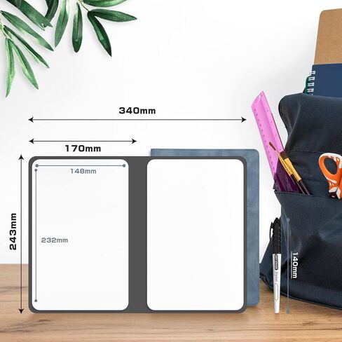 Whiteboard Notebook, Portable Dry Erase White Board, Erasable Reusable Whiteboard with 3 Color Marker Pens for Meeting, Business, Office, Home in Kuwait