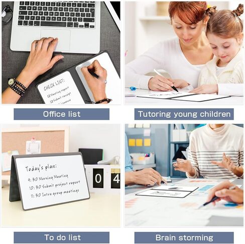 Whiteboard Notebook, Portable Dry Erase White Board, Erasable Reusable Whiteboard with 3 Color Marker Pens for Meeting, Business, Office, Home in Kuwait