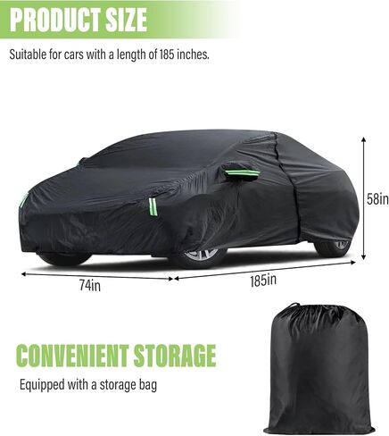 RACOONA Car Covers,Car Covers for Automobiles,Car Cover Waterproof All Weather,Car Accessories Universal Car Rain Sun UV Protection Snow Cover (Custom Fit Camry Accord) in Saudi Arabia