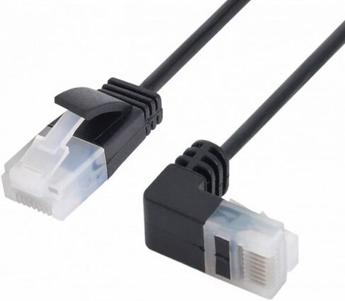 cablecc Ultra Slim Cat6 Ethernet Cable RJ45 Up Angled to Straight UTP Network Cable Patch Cord 90 Degree Cat6a LAN for Laptop Router TV Box 1M in Kuwait