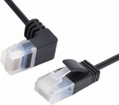 cablecc Ultra Slim Cat6 Ethernet Cable RJ45 Up Angled to Straight UTP Network Cable Patch Cord 90 Degree Cat6a LAN for Laptop Router TV Box 1M in Kuwait