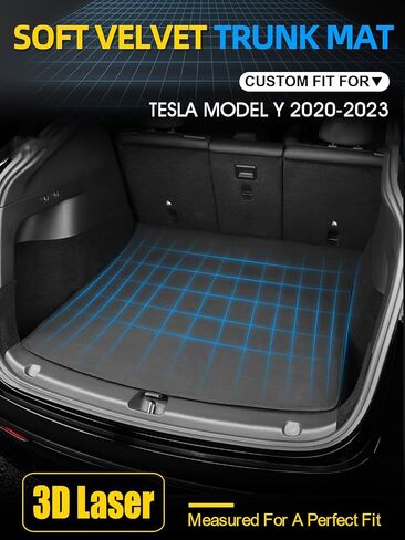 Model Y Trunk Mats Velvet Cargo Mats Compatible with Tesla Model Y 2023 2022 2021 2020 Custom Fit All Weather Cargo Liner Rear Trunk Liner Interior Accessories in Kuwait
