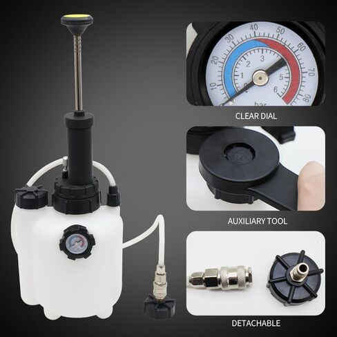 2L Manual Brake Fluid Bleeder Exchange Pump, Making Brake Oil Changes Quickly and Easily, Apply to Most Brake Mast Cylinder Reservoirs, One Person Professional Brake Bleeder Kit in Kuwait