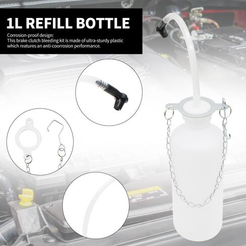 2L Manual Brake Fluid Bleeder Exchange Pump, Making Brake Oil Changes Quickly and Easily, Apply to Most Brake Mast Cylinder Reservoirs, One Person Professional Brake Bleeder Kit in Kuwait