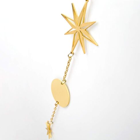 Dahey Moon المرحلة الجدار شنقا ديكور بوهو ستار جدار الفن أكاليل دورة معدنية زخرفة عمودي البوهيمي ديكور المنزل لغرفة النوم، غرفة المعيشة، شقة أو مسكن، الذهب in Kuwait