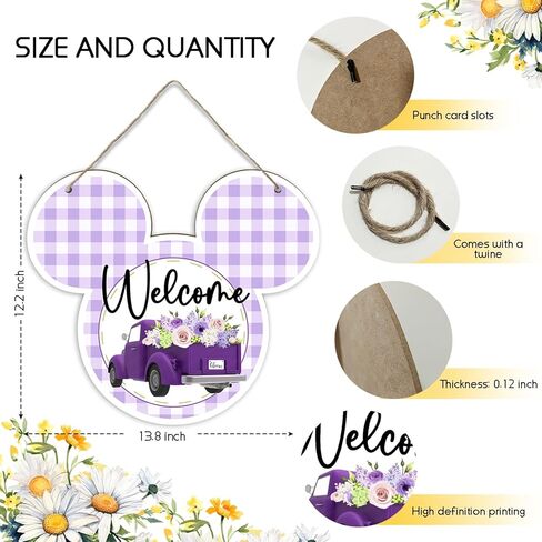 علامات ترحيب الربيع علامات إكليل الربيع الأرجواني شاحنة إكليل علامة الربيع شاحنة علامة ريفي جدار ديكور مزرعة الخشب لوحة معلقة للمنزل مزرعة المنزل 14.2 × 11.8 بوصة LH170 in Kuwait