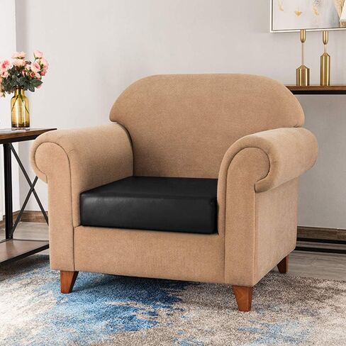 أغطية وسائد مقعد الأريكة المصنوعة من جلد البولي يوريثان من ANMINY، غطاء قابل للتمدد ومضاد للانزلاق، واقي أثاث فائق النعومة مع قاعدة مرنة (مقعدين، رمادي) in Kuwait