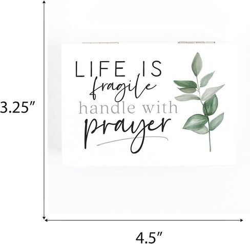 Handle With Prayer Classic White 4.5 x 3.25 Wood Decorative Prayer Box in Saudi Arabia