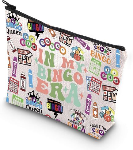 TSOTMO Bingo Player Gift Gambler Gift Lucky Bingo In My Bingo Era Bingo Bag للنساء محبي البنغو (BLK- BINGO ERA) in Saudi Arabia