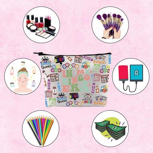 TSOTMO Bingo Player Gift Gambler Gift Lucky Bingo In My Bingo Era Bingo Bag للنساء محبي البنغو (BLK- BINGO ERA) in Saudi Arabia