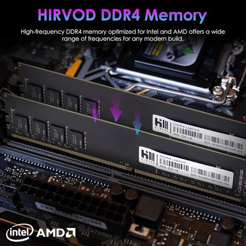 DDR4 RAM 32GB (2x16GB) 3200MHz 288-pin CL16 1.35V Intel XMP 2.0 UDIMM ذاكرة الكمبيوتر - أسود in Kuwait