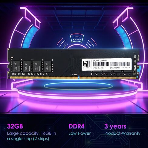 DDR4 RAM 32GB (2x16GB) 3200MHz 288-pin CL16 1.35V Intel XMP 2.0 UDIMM ذاكرة الكمبيوتر - أسود in Kuwait