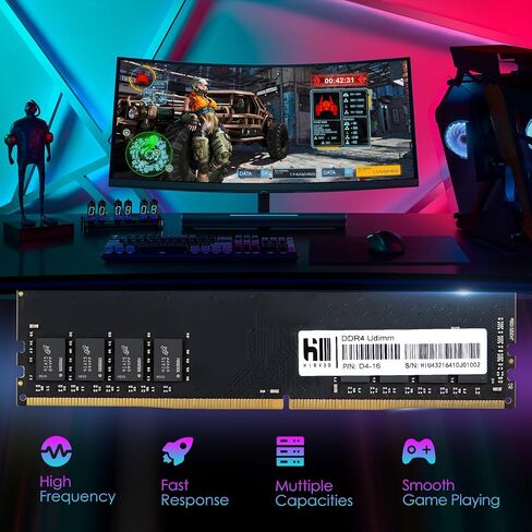 DDR4 RAM 32GB (2x16GB) 3200MHz 288-pin CL16 1.35V Intel XMP 2.0 UDIMM ذاكرة الكمبيوتر - أسود in Kuwait