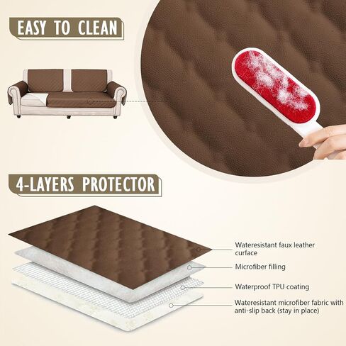 fuguitex Waterproof Dog Blanket Faux Pu Leather Couch Cover Non-Slip Sofa Cover for Sectional Couch Protector Cat(30 * 97,Grey) in Saudi Arabia