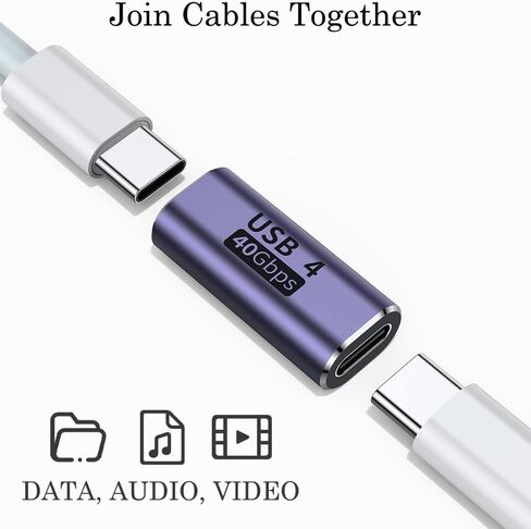 2 حزمة USB C مقرنة، USB C أنثى إلى أنثى محول يدعم ما يصل إلى 40 جيجابايت في الثانية نقل البيانات، توصيل الطاقة 100 واط وشاشة فيديو 8K @ 60 هرتز لـ Thunderbolt 4/3، MacBook Pro/Air، USB-C HUB، الكمبيوتر المحمول، الكمبيوتر اللوحي in Kuwait
