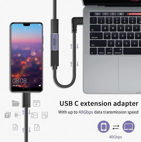 2 حزمة USB C مقرنة، USB C أنثى إلى أنثى محول يدعم ما يصل إلى 40 جيجابايت في الثانية نقل البيانات، توصيل الطاقة 100 واط وشاشة فيديو 8K @ 60 هرتز لـ Thunderbolt 4/3، MacBook Pro/Air، USB-C HUB، الكمبيوتر المحمول، الكمبيوتر اللوحي in Kuwait