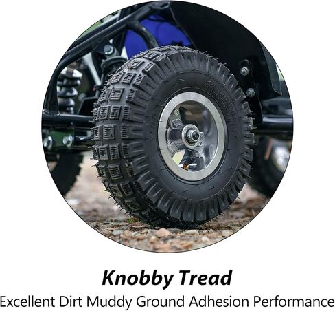 إطار RUTU Knobby Tread 3.00-4 والأنبوب الداخلي - لعربة الطرق الوعرة، ATV، سكوتر، دوللي المساعدة، إطارات الشاحنات اليدوية، مركبات ذات 4 عجلات - متينة، مقاس 3.00-4 260x85 10x3 بوصة، أقصى تحميل 375 رطل - مجموعتان in Saudi Arabia