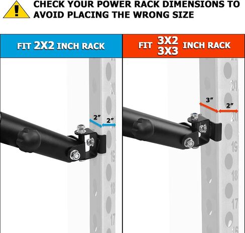 A2ZCARE Power Rack Mounted Landmine Attachment, T Bar Row Landmine Base, Fit 2-inch Olympic Row Bar, Compatible with 3x2 & 3x3 inch Power Cage in Saudi Arabia