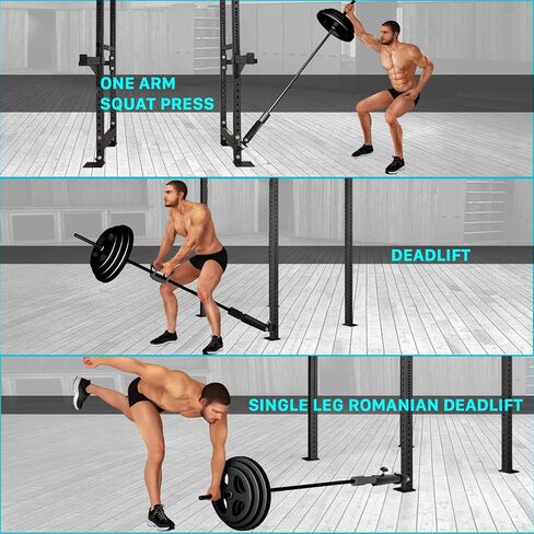 A2ZCARE Power Rack Mounted Landmine Attachment, T Bar Row Landmine Base, Fit 2-inch Olympic Row Bar, Compatible with 3x2 & 3x3 inch Power Cage in Saudi Arabia