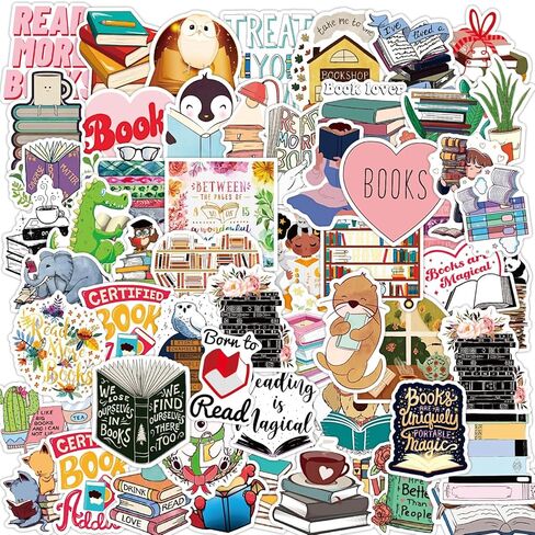 مجموعة من 100 قطعة من ملصقات كتب القراءة لأجهزة الكمبيوتر المحمول الخاصة بزجاجة المياه، وملصقات لمحبي الكتب للأطفال البالغين من محبي الكتب، ومكافآت قراءة المعلمين للطلاب، وديكورات هدايا الكتب بكميات كبيرة in Kuwait
