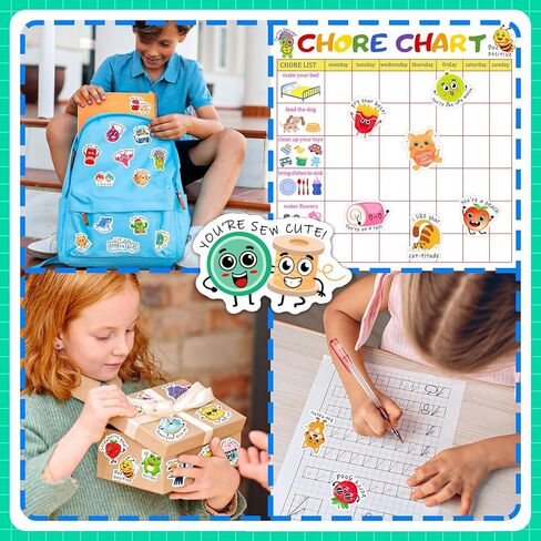 stkjoviale 1000 جهاز كمبيوتر شخصى ملصقات مكافأة Punny للأطفال، ملصقات المعلم للطلاب الابتدائية لطيف تحفيزية ملصقات الفصول الدراسية الحوافز ملصقات التورية الفينيل اللوازم المدرسية in Kuwait