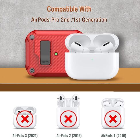 R-FUN for AirPods 4 Case with Lock Magnetic Lid MagSafe, Black in Kuwait