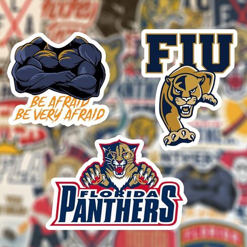 32 PCS Set of Florida Vinyl Panthers Stickers Pack Florida Decal Panthers 2-2.5 inches Product Name in Kuwait