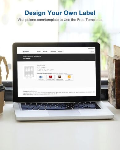 ملصقات العناوين، ملصقات عنوان الشحن 1 بوصة × 2-5/8 بوصة للطابعات النافثة للحبر والليزر، 1500 ملصق، 50 ورقة، ملصقات بريد POLONO، ملصقات FBA، سهلة التقشير in Kuwait