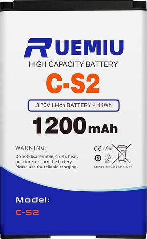 بطارية بديلة لبلاك بيري C-S2 7100g 7100t 7100v 7100x7130g 7130v Curve 8300، 1200mah 2024 بطارية جديدة مطورة عالية السعة in Kuwait