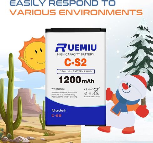 بطارية بديلة لبلاك بيري C-S2 7100g 7100t 7100v 7100x7130g 7130v Curve 8300، 1200mah 2024 بطارية جديدة مطورة عالية السعة in Kuwait