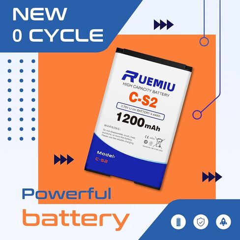 بطارية بديلة لبلاك بيري C-S2 7100g 7100t 7100v 7100x7130g 7130v Curve 8300، 1200mah 2024 بطارية جديدة مطورة عالية السعة in Kuwait
