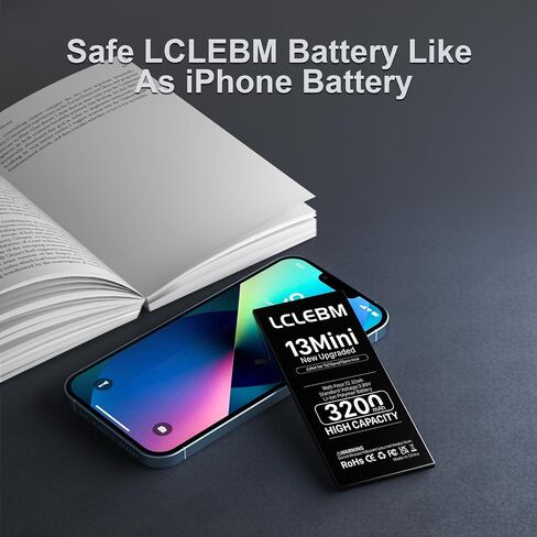 بطارية LCLEBM [3200 مللي أمبير] لهاتف iPhone 13 Mini، 2024 جديدة 0 دورة استبدال بطارية ذات سعة أعلى لهاتف iPhone 13 Mini Model A2481، A2626، A2628، A2629، A2630 مع مجموعات أدوات إصلاح كاملة in Kuwait