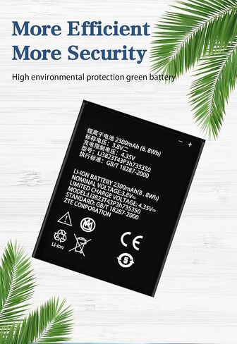 [Upgraded] Battery for Li3928T44P4h735350, 2300mAh Replacement Battery for ZTE Q802T Avid Trio Z833 ZFIVE2 Z836BL Z837VL in Saudi Arabia