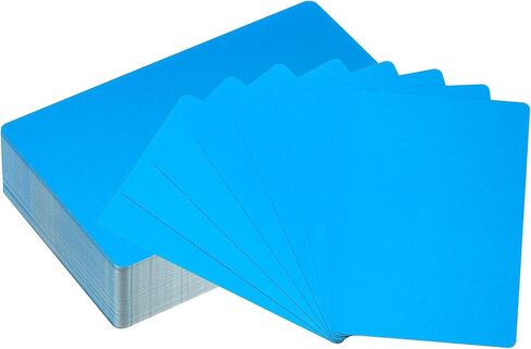 PATIKIL 200 حزمة بطاقات عمل معدنية فارغة، 0.21 مم سميكة 3.4 × 2.1 بوصة ألومنيوم نقش بالليزر بطاقة اسم قابلة للطباعة DIY مخصصة، أسود in Kuwait