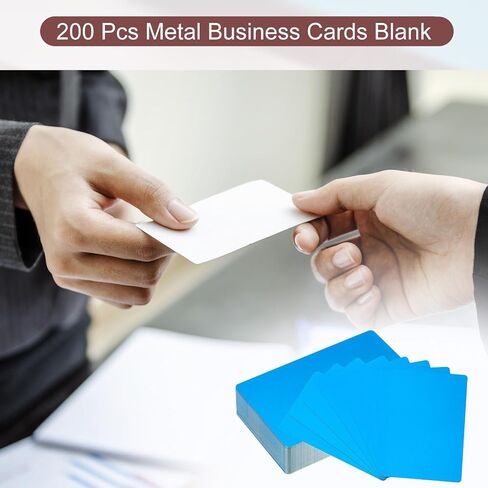 PATIKIL 200 حزمة بطاقات عمل معدنية فارغة، 0.21 مم سميكة 3.4 × 2.1 بوصة ألومنيوم نقش بالليزر بطاقة اسم قابلة للطباعة DIY مخصصة، أسود in Kuwait