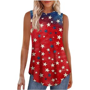 Patriotic Tank Tops for Women Henley V Neck Workout American Flag Pride Red White Blue Stars Stripes Memorial T-Shirt