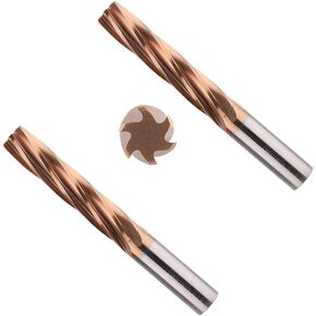 Reamer H7 HRC60 6 Flute 100mm Cemented Carbide Straight Shank Spiral Tungsten Steel Machine Reamer Coating Bronze Reamer(10x60x100x6T H7)