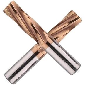 Reamer HRC60 H7 6 Flutes with 60mm 70mm Carbide Bronze Coated Machine Reamer for Metal Lathe Chucking Reamer(7x35x70x6T H7)