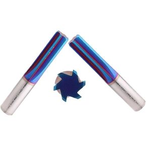 Cutter Nano Blue Coated HRC68 6Flutes H7 with 100mm Tungsten Steel Straight Groove Reamers Tools CNC Lathe Machine Reamer(8x60x100x6T H7)