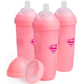 Herobility Double Anti-Colic Baby Bottles – 12 fl oz/340ml – 3-Pack